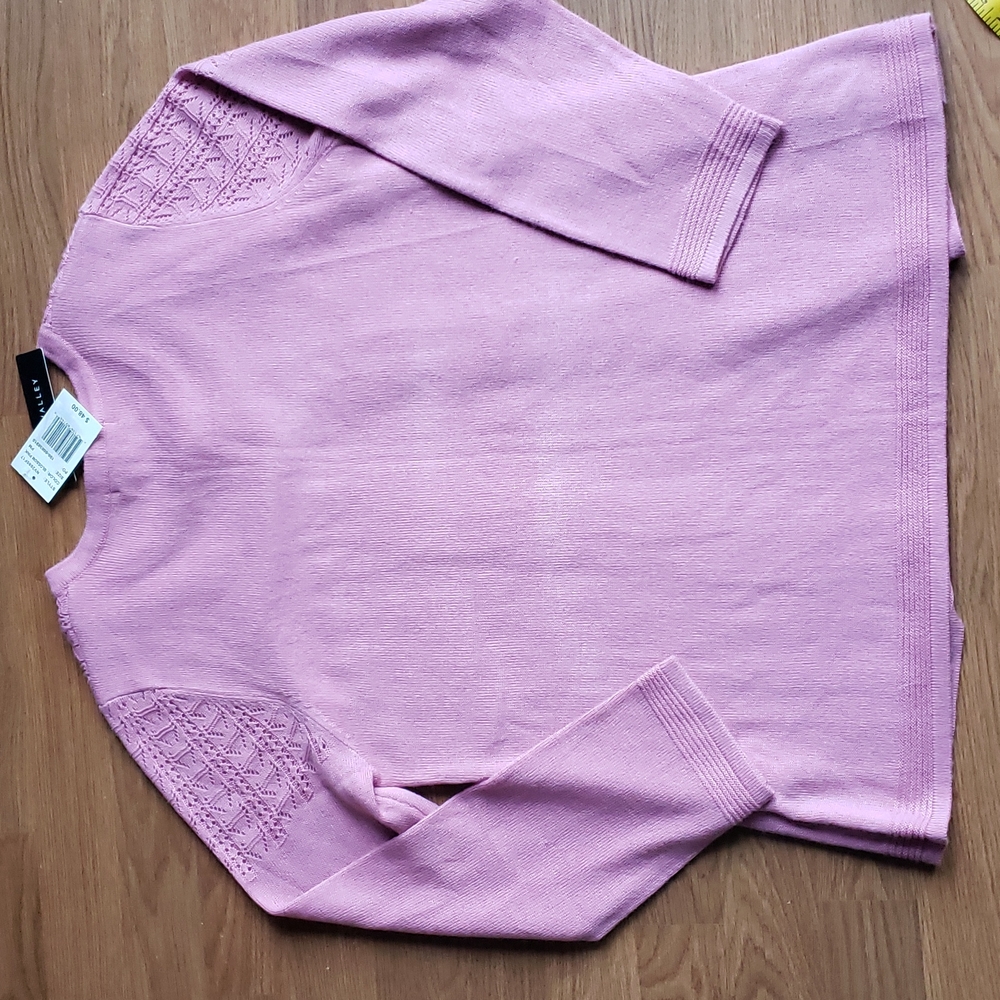 Nappa Valley 2 in One Long Sleeve Sweater Pink Blossom Petite Medium NWT - Picture 8 of 16